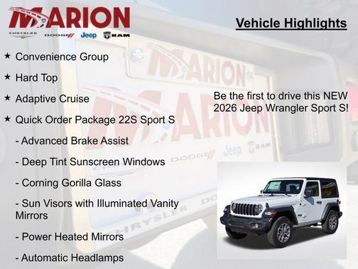 Bright White Clearcoat 2026 Jeep Wrangler Sport S