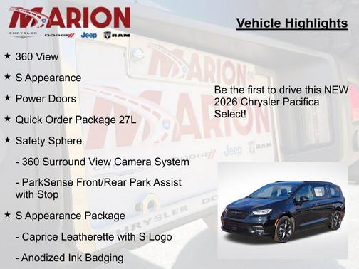 Diamond Black Crystal Pearlcoat 2026 Chrysler Pacifica L