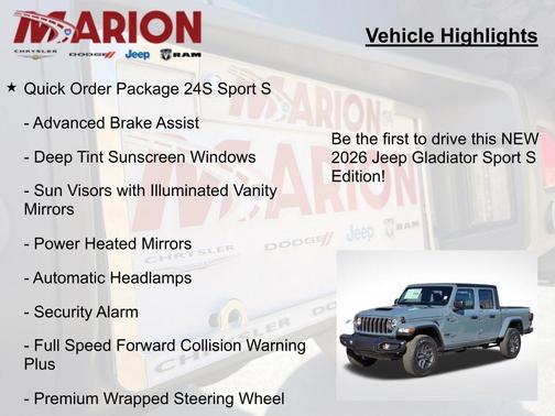 Anvil Clearcoat 2026 Jeep Gladiator Sport S