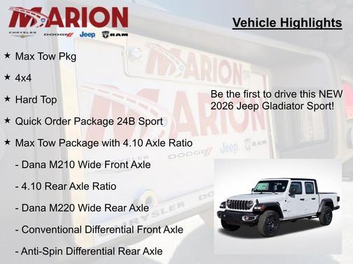 Bright White Clearcoat 2026 Jeep Gladiator Sport