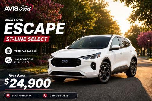 White Metallic 2023 Ford Escape ST-Line Select