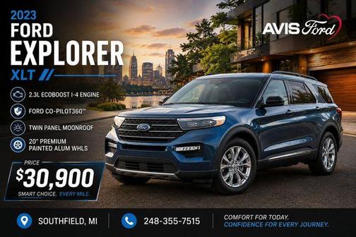 Blue Metallic 2023 Ford Explorer XLT