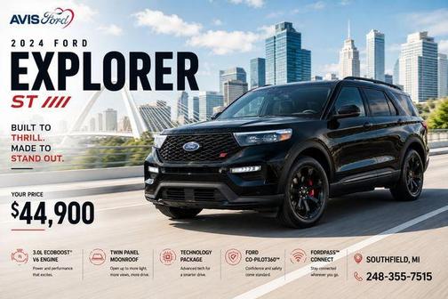 Black Metallic 2024 Ford Explorer ST