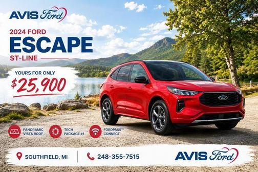 Red Metallic 2024 Ford Escape ST-Line