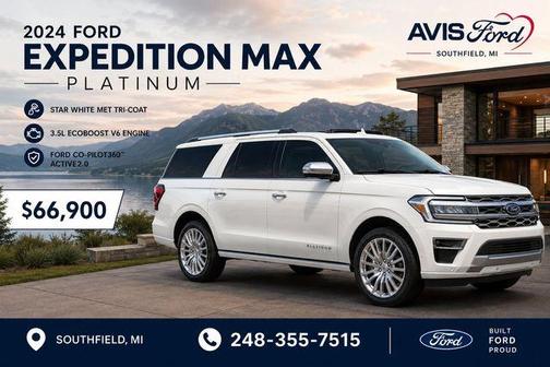 White Metallic 2024 Ford Expedition Max Platinum