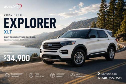 White Metallic 2024 Ford Explorer XLT