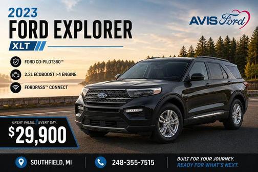 Black Metallic 2023 Ford Explorer XLT
