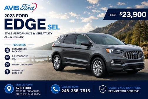 Gray Metallic 2023 Ford Edge SEL