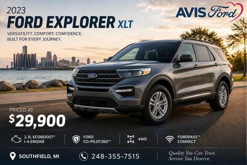 Gray Metallic 2023 Ford Explorer XLT