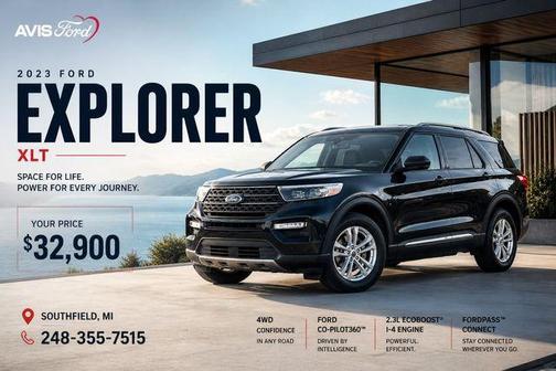 Black Metallic 2023 Ford Explorer XLT