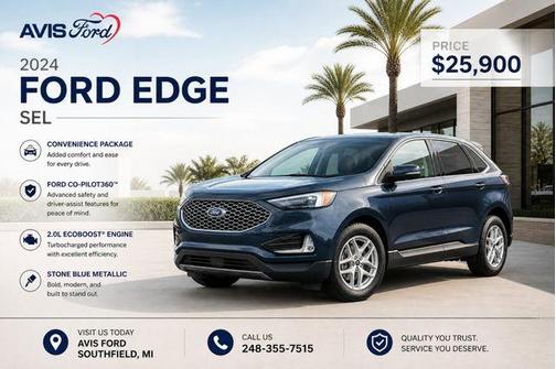 Blue Metallic 2024 Ford Edge SEL