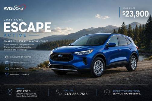 Blue Metallic 2023 Ford Escape Active