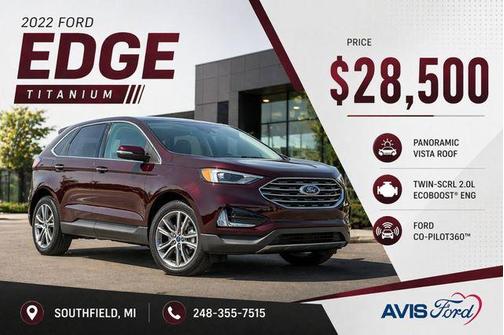 Burgundy 2022 Ford Edge Titanium