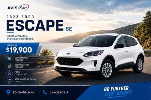 White Metallic 2022 Ford Escape SE
