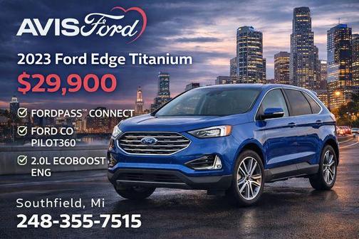 Blue Metallic 2023 Ford Edge Titanium