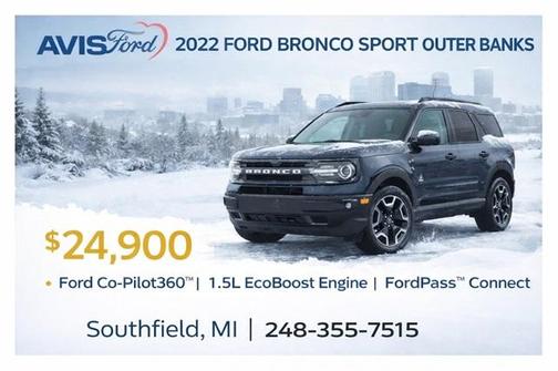 Alto Blue Metallic Tinted Clearcoat 2022 Ford Bronco Sport Outer Banks SUV