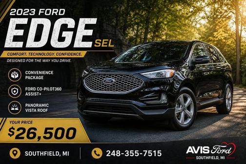 Black Metallic 2023 Ford Edge SEL