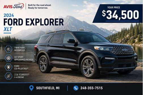 Black Metallic 2024 Ford Explorer XLT