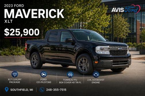 Shadow Black 2023 Ford Maverick XLT
