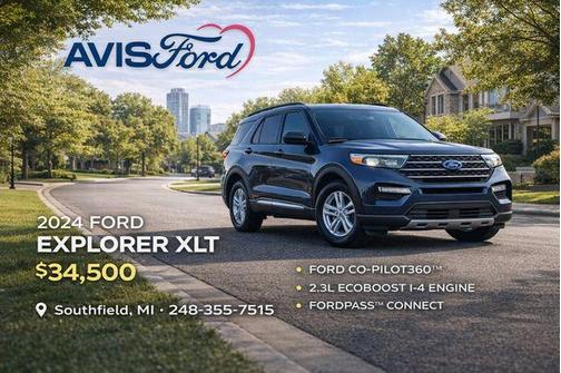 Blue Metallic 2024 Ford Explorer XLT