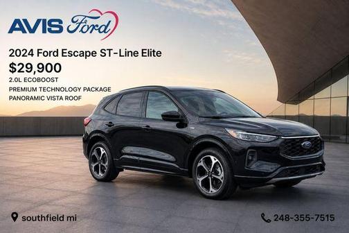 Black Metallic 2024 Ford Escape ST-Line Elite