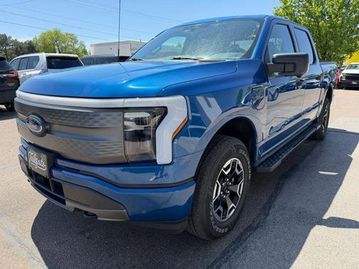 Blue 2022 Ford F-150 Lightning XLT