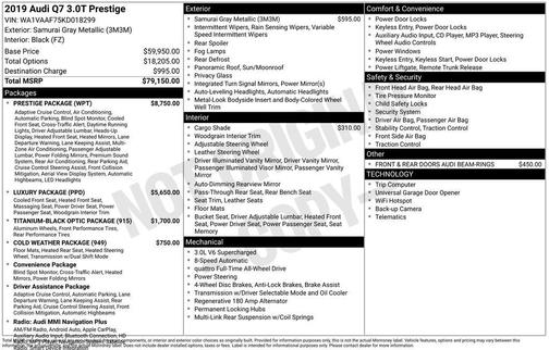 2019 Audi Q7 55 Prestige