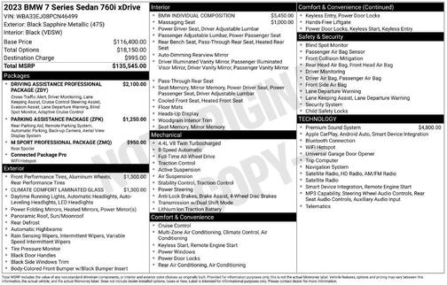 Black Sapphire Metallic 2023 BMW 760 760i xDrive