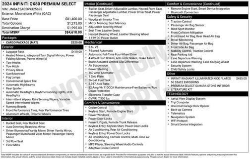 2024 INFINITI QX80 PREMIUM SELECT