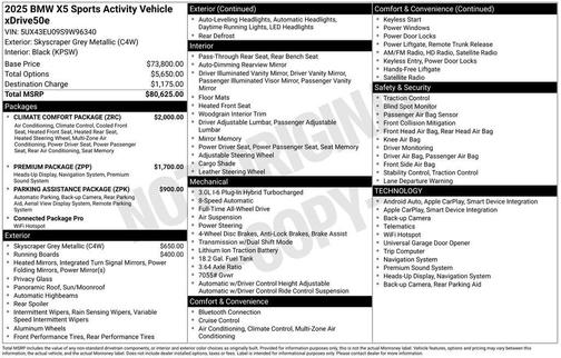 2025 BMW X5 PHEV xDrive50e