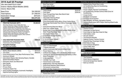 2018 Audi Q5 2.0T Prestige