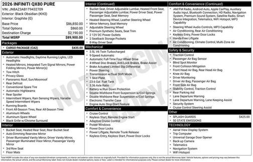 2026 INFINITI QX80 PURE