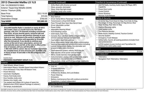 2012 Chevrolet Malibu LS