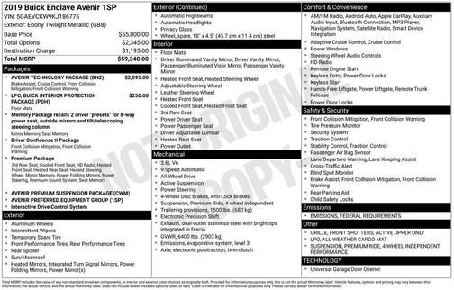 2019 Buick Enclave Avenir