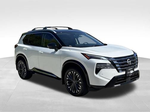 White / Black 2025 Nissan Rogue Platinum