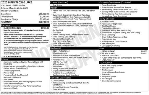2025 INFINITI QX60 Luxe