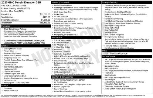 Sterling 2025 GMC Terrain Elevation