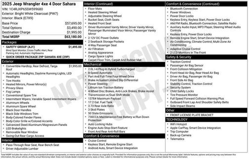 Bright White Clearcoat 2025 Jeep Wrangler 4xe Sahara