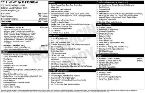 2019 INFINITI QX50 ESSENTIAL