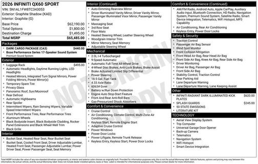2026 INFINITI QX60 SPORT