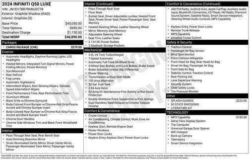 2024 INFINITI Q50 LUXE