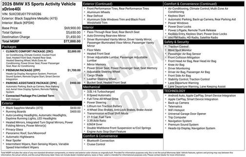 2026 BMW X5 xDrive40i
