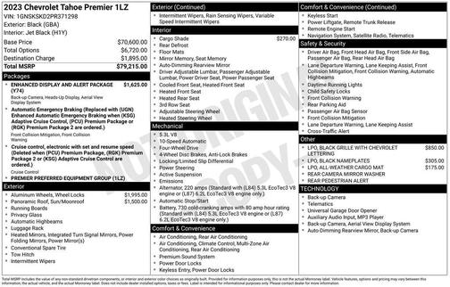 2023 Chevrolet Tahoe Premier