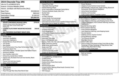 2024 Chevrolet Trax FWD 2RS