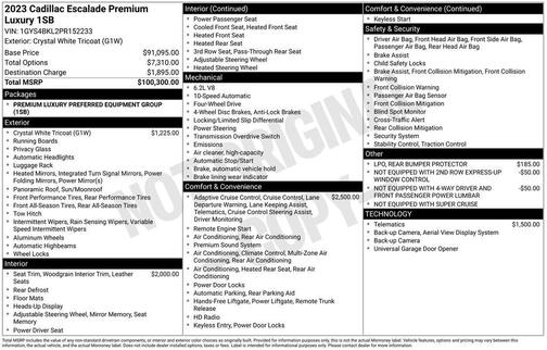 Crystal White Tricoat 2023 Cadillac Escalade Premium Luxury