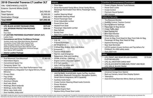 2018 Chevrolet Traverse LT Leather