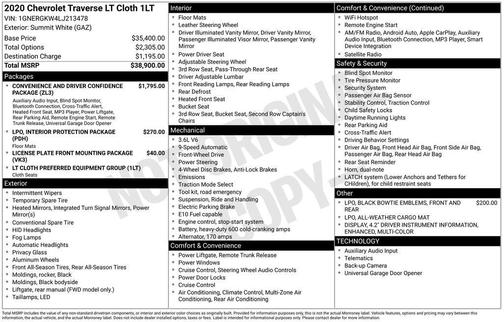 2020 Chevrolet Traverse LT Cloth
