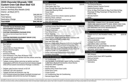 2020 Chevrolet Silverado 1500 Custom