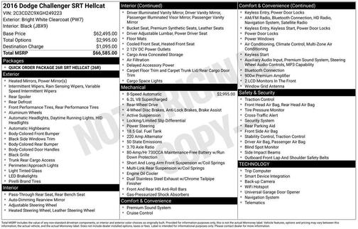 2016 Dodge Challenger SRT Hellcat