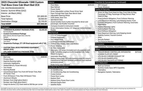 2025 Chevrolet Silverado 1500 Custom Trail Boss